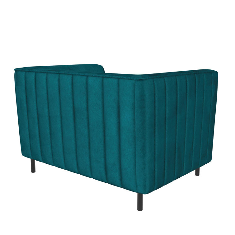 Emerald Green Velvet Accent Chair with Manufactured Wood Frame
