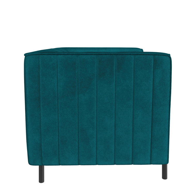 Emerald Green Velvet Accent Chair with Manufactured Wood Frame