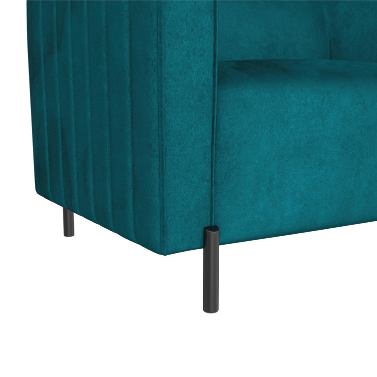 Emerald Green Velvet Accent Chair with Manufactured Wood Frame