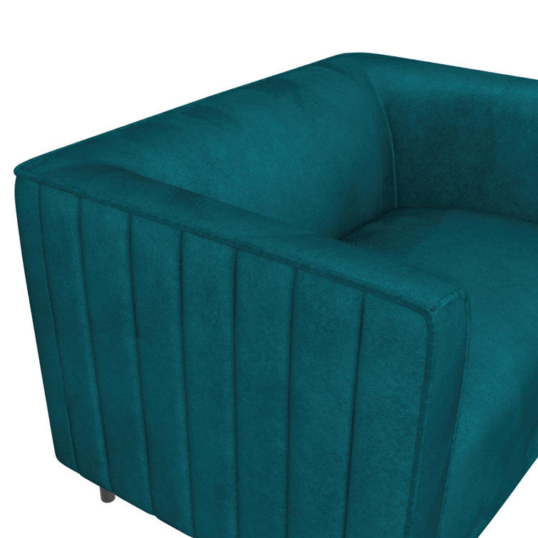 Emerald Green Velvet Accent Chair with Manufactured Wood Frame