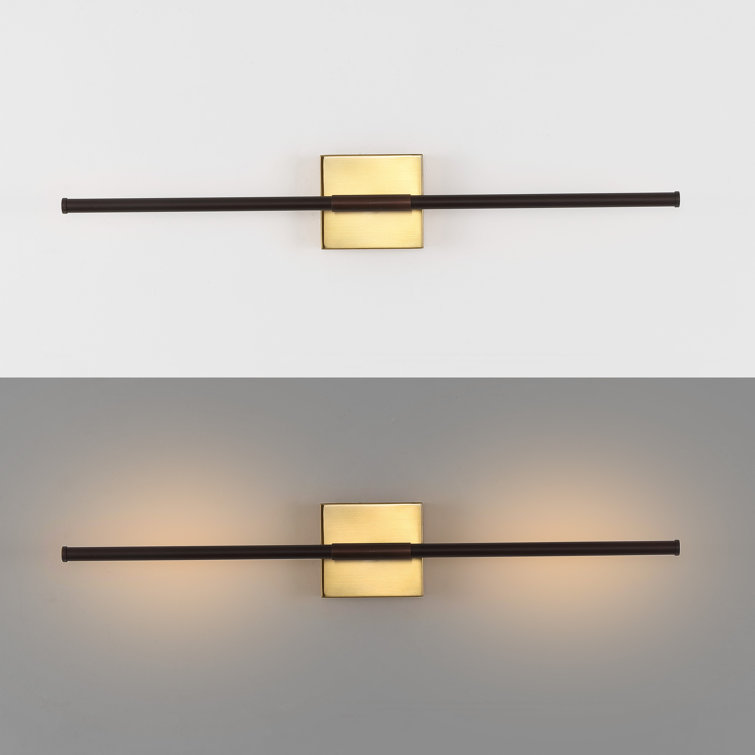 Oil Rubbed Bronze and Brass Gold Dimmable LED Wall Sconce