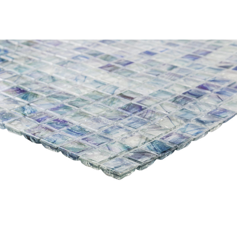 Zephyr Polished Blue Glass Mosaic Wall and Floor Tile