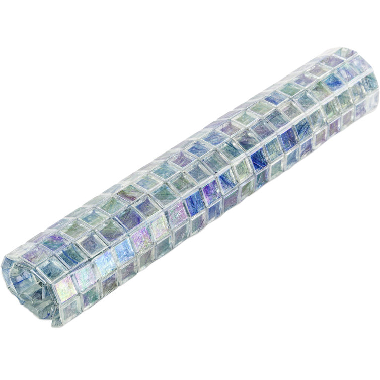 Zephyr Polished Blue Glass Mosaic Wall and Floor Tile