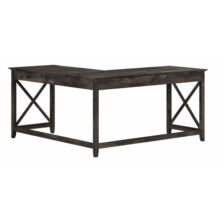 Key West 60W Dark Gray Hickory L-Shaped Casual Desk