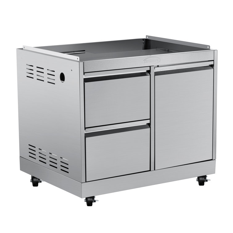32 in. Stainless Steel Outdoor BBQ Cabinet with Drawers and Gas Tank Storage
