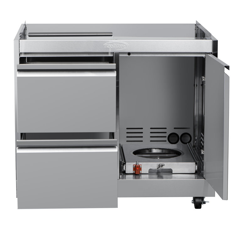32 in. Stainless Steel Outdoor BBQ Cabinet with Drawers and Gas Tank Storage