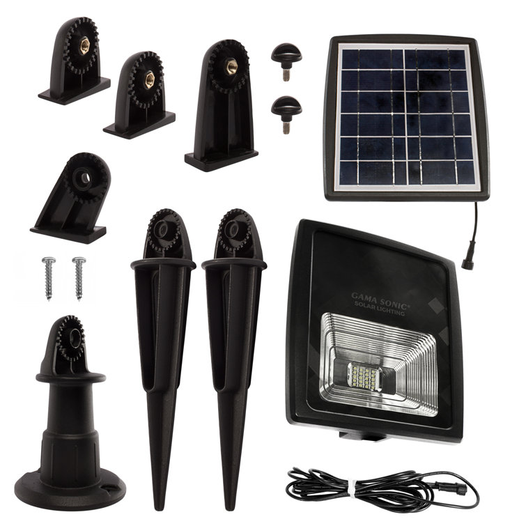 Black Matte Aluminum Solar LED Flood Light with Warm White 2700K