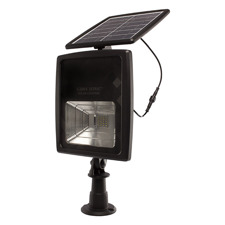 Black Matte Aluminum Solar LED Flood Light with Warm White 2700K