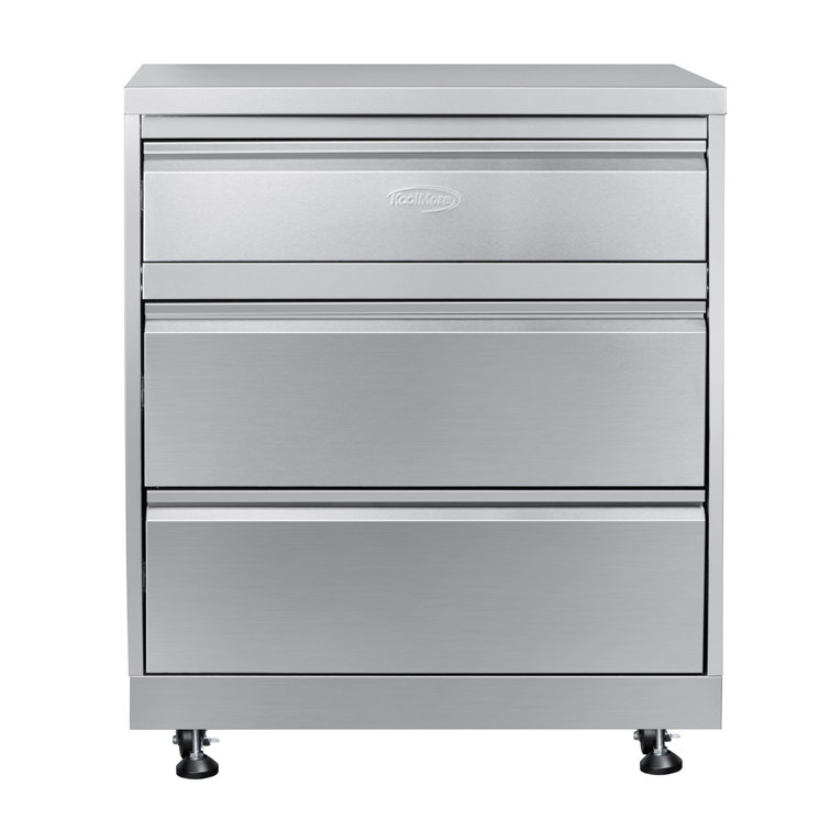 32 in. Stainless Steel Outdoor Kitchen Cabinet with Three Drawers