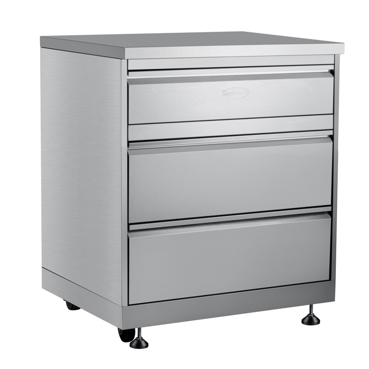 32 in. Stainless Steel Outdoor Kitchen Cabinet with Three Drawers