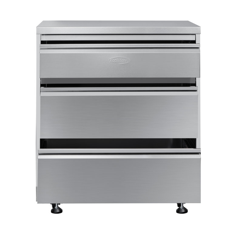 32 in. Stainless Steel Outdoor Kitchen Cabinet with Three Drawers