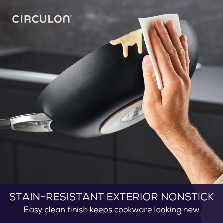 Circulon Symmetry 12" Black Hard-Anodized Nonstick Pan with Lid