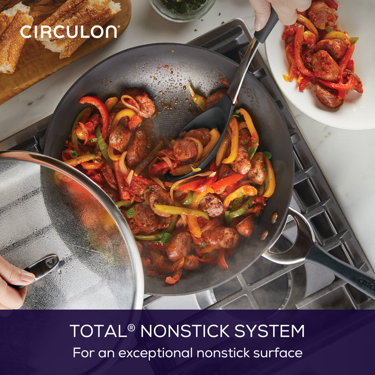 Circulon Symmetry 12" Black Hard-Anodized Nonstick Pan with Lid