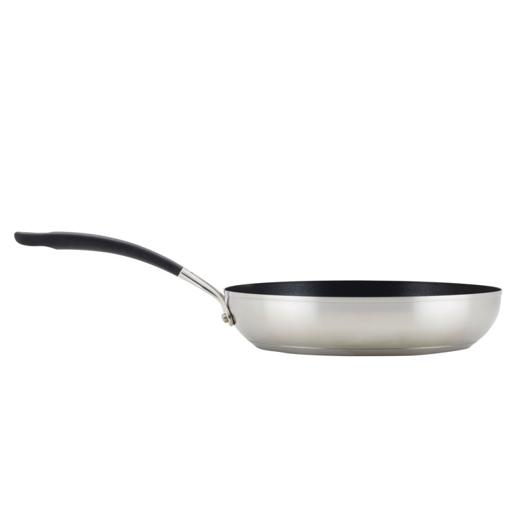 Silver Stainless Steel Non-Stick Fry Pan Set, 8 and 10 Inch