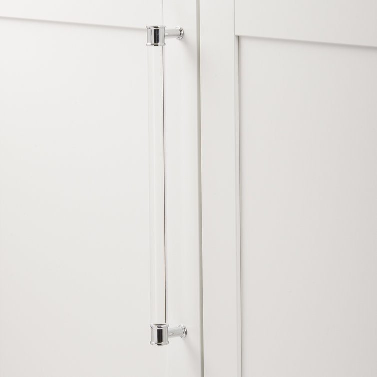 12-Inch Chrome and Clear Acrylic Modern Bar Handle