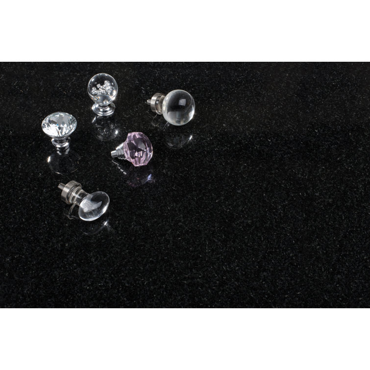 Crystal Palace Clear Glass and Chrome Round Cabinet Knob