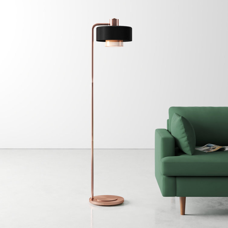Bradbury 60'' Black and Copper Adjustable Arched Floor Lamp