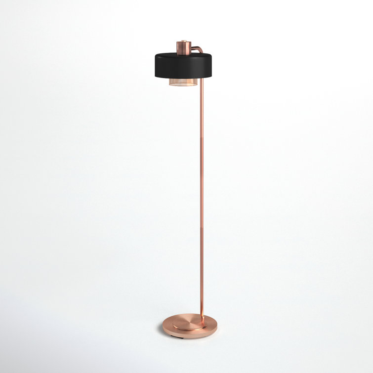 Bradbury 60'' Black and Copper Adjustable Arched Floor Lamp