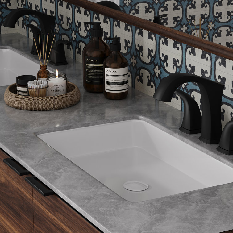 Matte Black Widespread Double Handle Bathroom Faucet Set