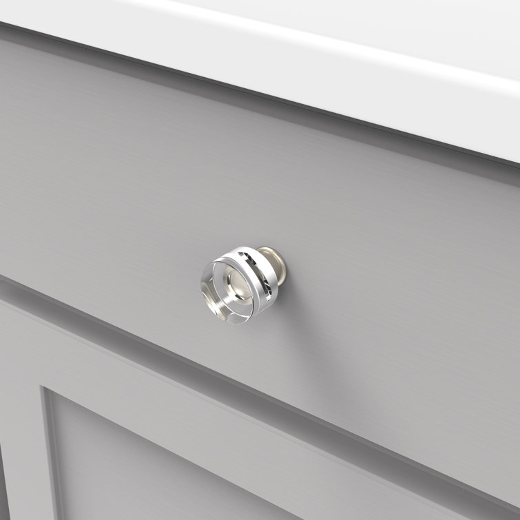 1.25" Clear Acrylic and Nickel Modern Mushroom Knob