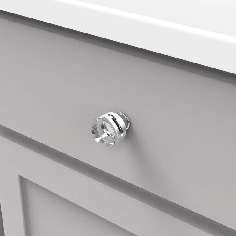 Midway 1 1/4" Clear Acrylic and Chrome Mushroom Knob