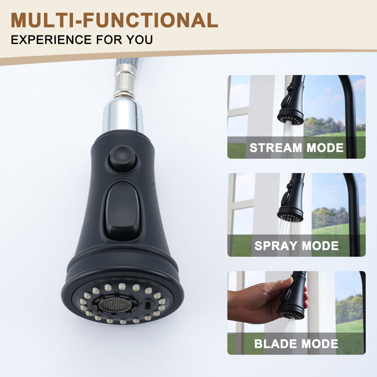 Matte Black Single Handle Pull Down Kitchen Faucet