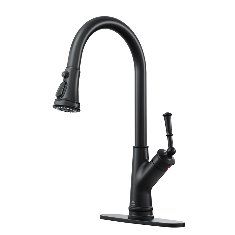 Matte Black Single Handle Pull Down Kitchen Faucet
