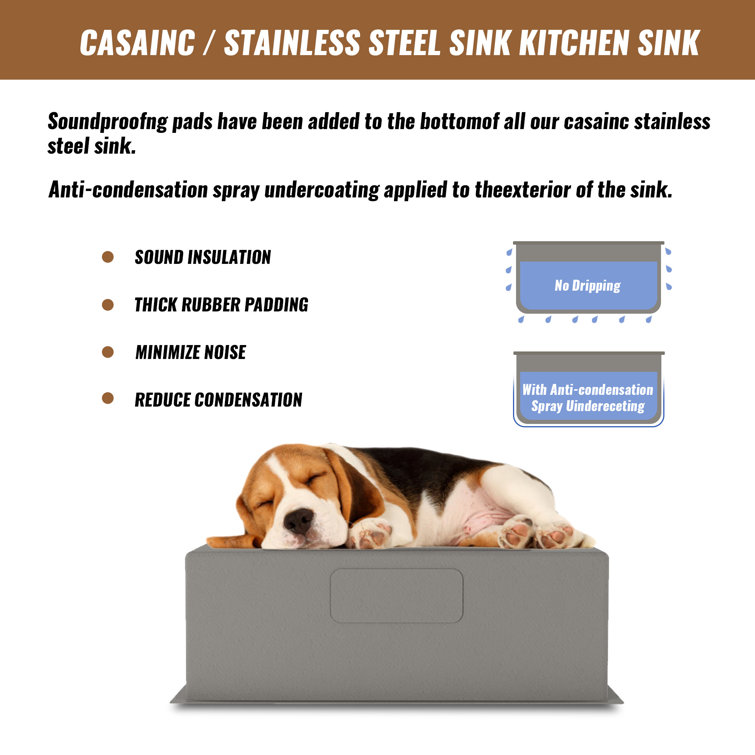 30" Stainless Steel Farmhouse Single Bowl Undermount Kitchen Sink