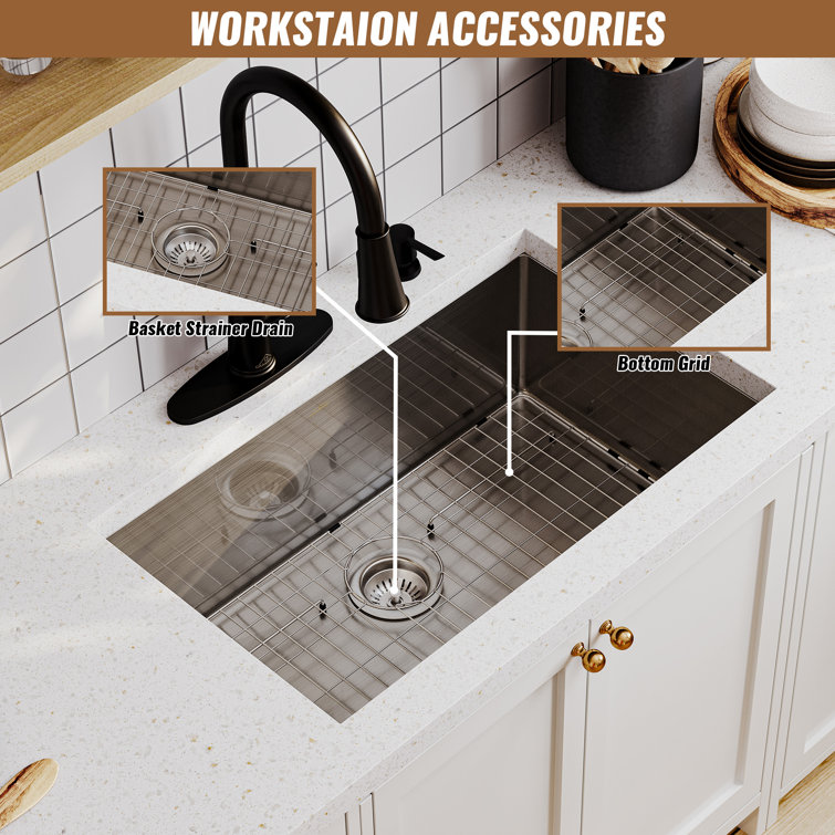 30" Stainless Steel Farmhouse Single Bowl Undermount Kitchen Sink