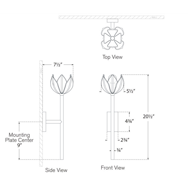 Alberto Plaster White Dimmable Floral Detail Sconce