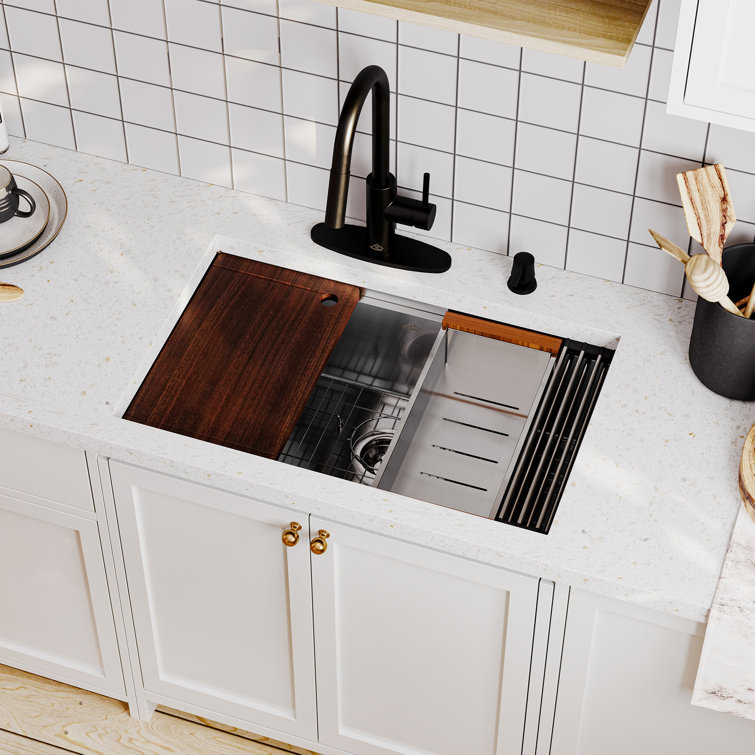 32'' Stainless Steel Single Bowl Farmhouse Kitchen Sink