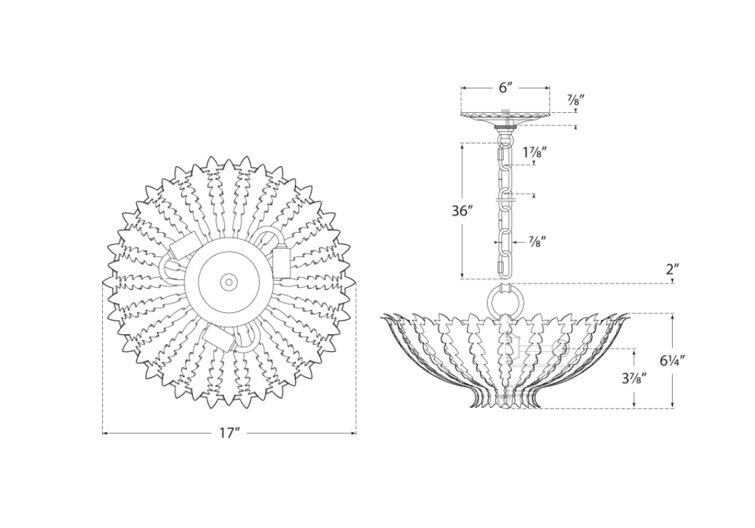 Hampton Mini 3-Light Floral Metal Chandelier in Plaster White