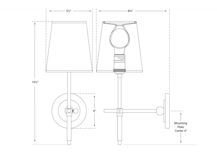 Polished Nickel Dimmable 14" Wall Sconce with Tapered Shade