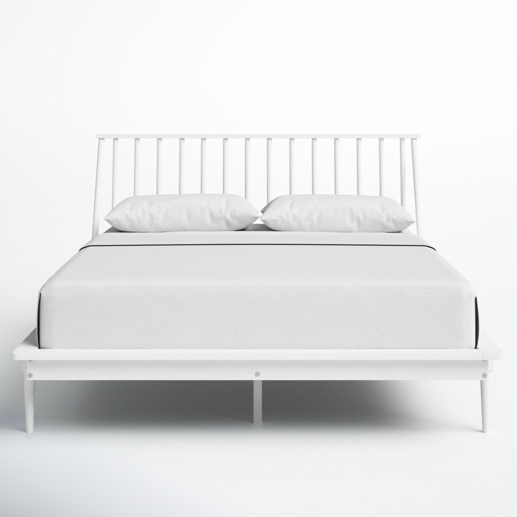 Elegant Queen Pine Spindle Bed with Headboard and Storage Drawer