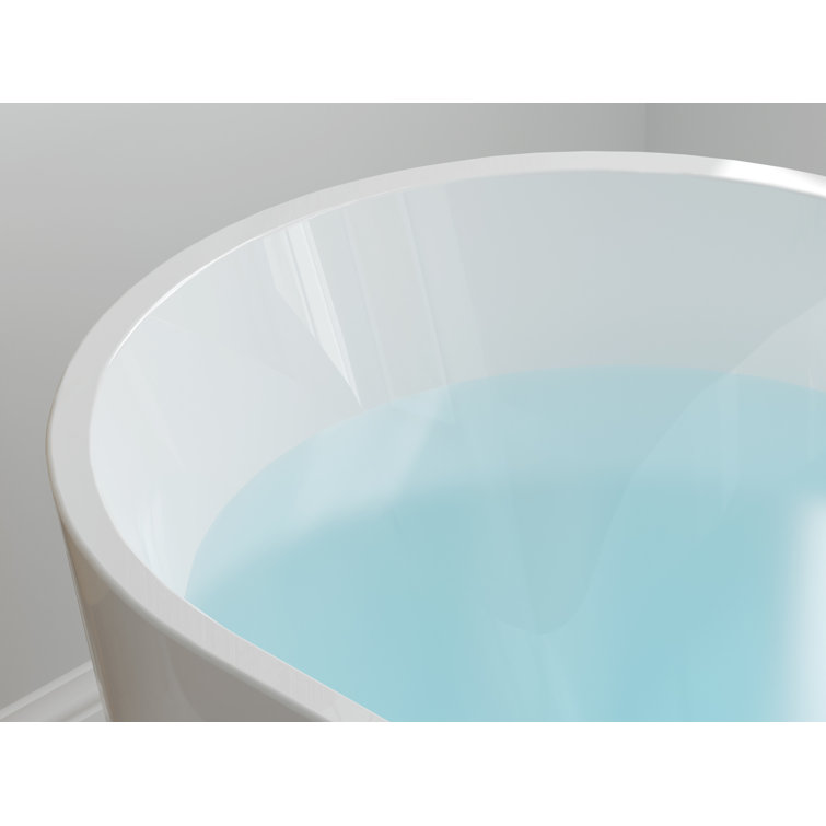 Shangri-La 59" Glossy White Acrylic Freestanding Bathtub