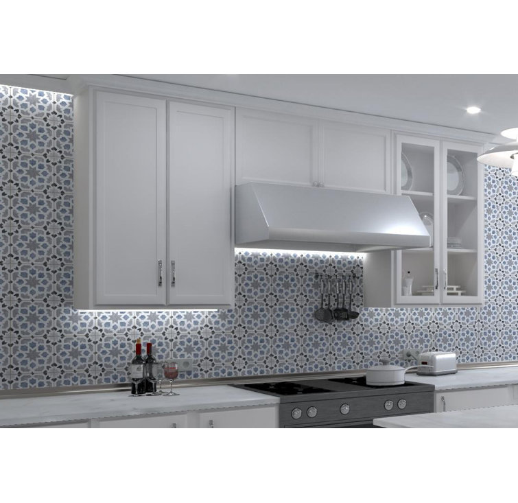 Luv Amore 8" Gray Glazed Porcelain Patterned Tile