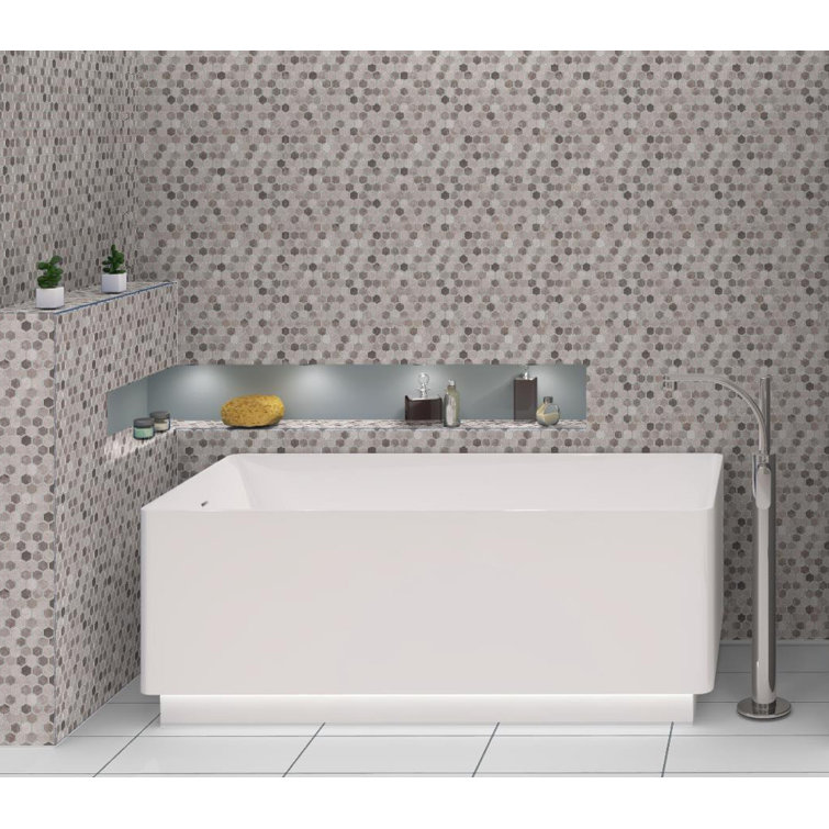 Trillion Brown Matte Hexagon Glass Mosaic Tile