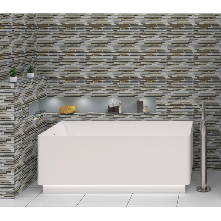 Wright-Scape Frosted Gray Marble Mosaic Tile