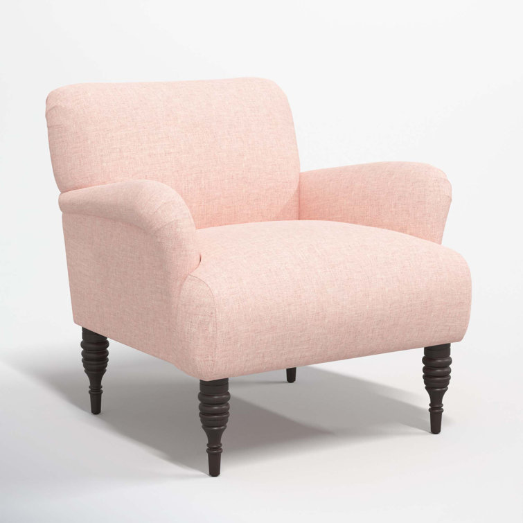 Zuma Rosequartz Textured Linen Armchair with Espresso Legs