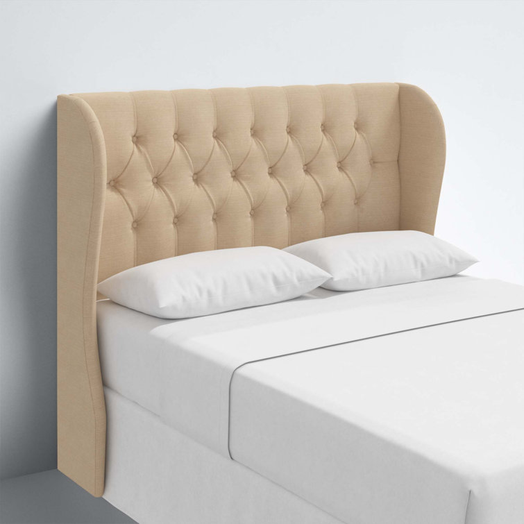 Full Rosequartz Linen Tufted Upholstered Headboard