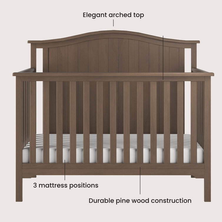 Dusty Heather Oak 4-in-1 Convertible Baby Crib