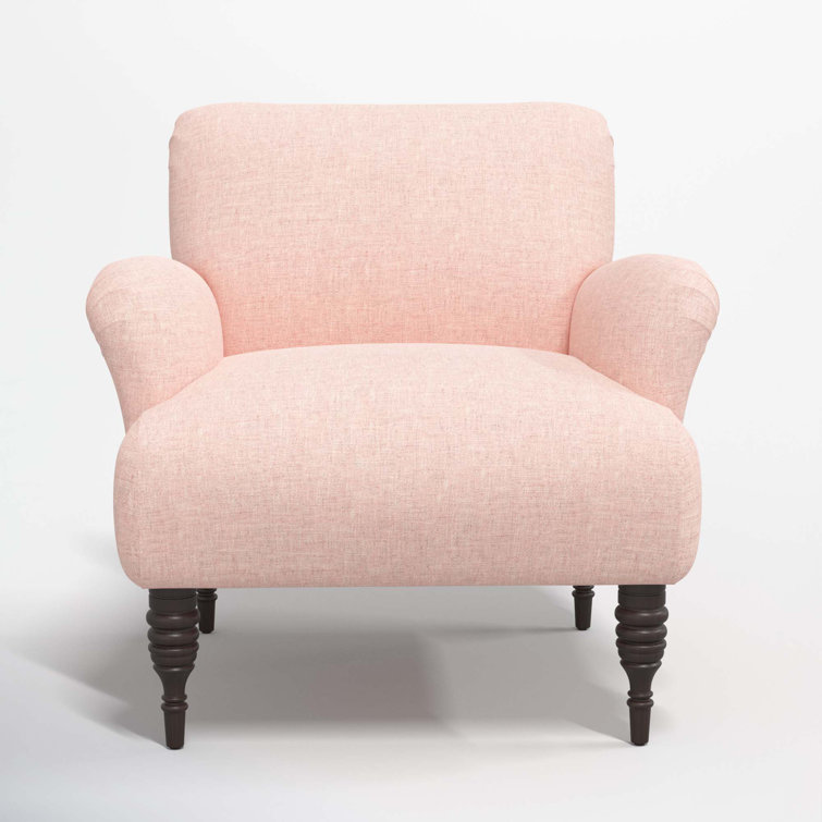 Zuma Rosequartz Textured Linen Armchair with Espresso Legs