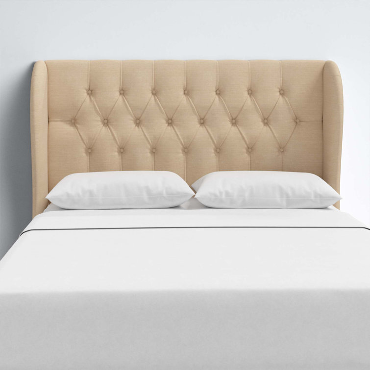Full Rosequartz Linen Tufted Upholstered Headboard