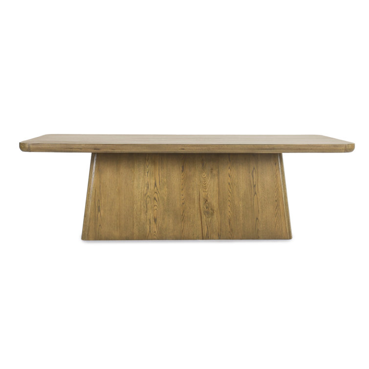 Light Brown Oak Wood 95" Dining Table