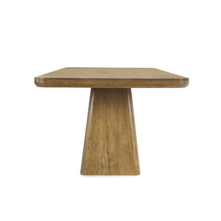 Light Brown Oak Wood 95" Dining Table