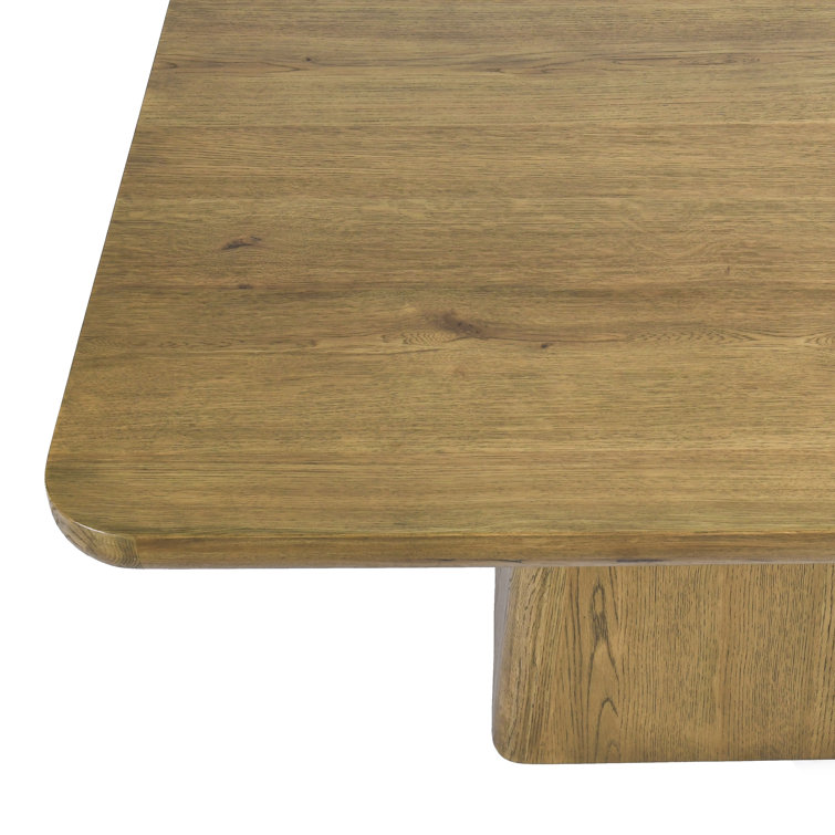 Light Brown Oak Wood 95" Dining Table