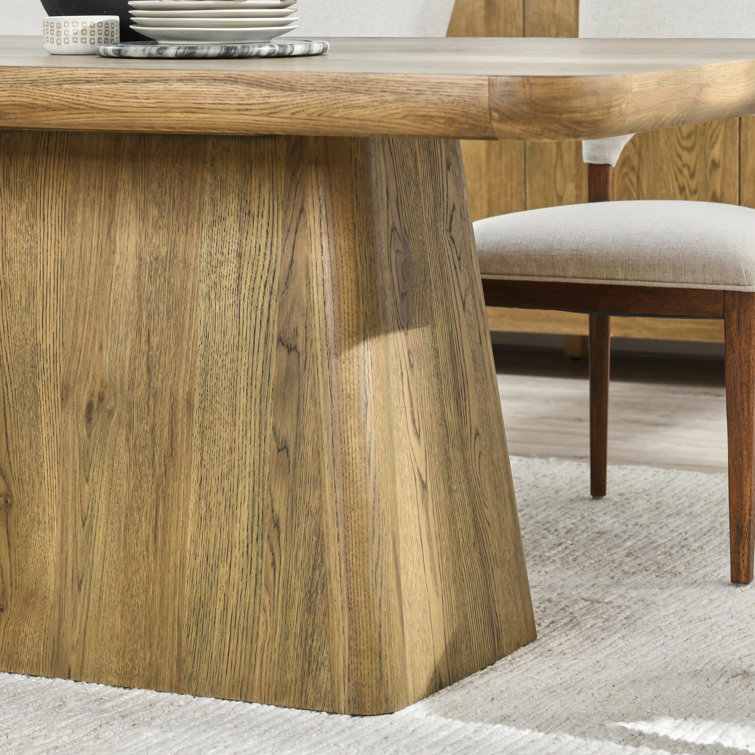 Light Brown Oak Wood 95" Dining Table