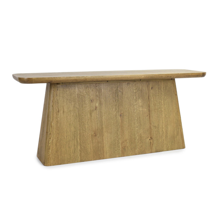 Light Brown Oak Wood Minimalist Console Table