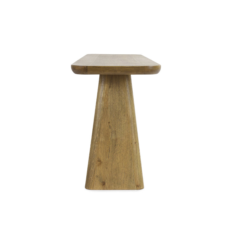 Light Brown Oak Wood Minimalist Console Table