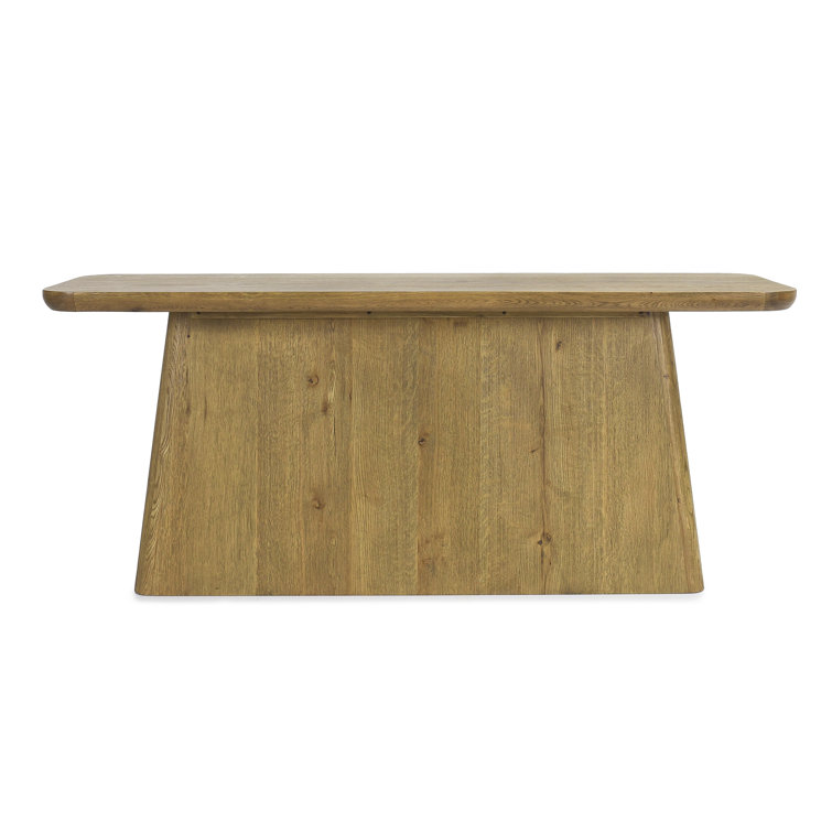 Light Brown Oak Wood Minimalist Console Table